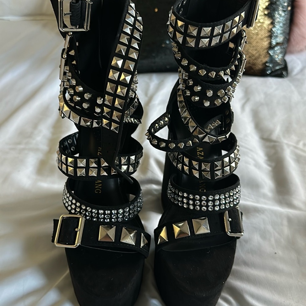 AZALEA WANG STUDDED GOTHIC PLATFORM HEELS